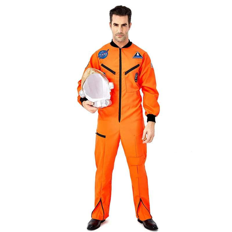 Costume da astronauta per donna uomo tuta spaziale Costume da astronauta  tuta da volo pilota per adulti con Costume da coppia con cerniera -  AliExpress