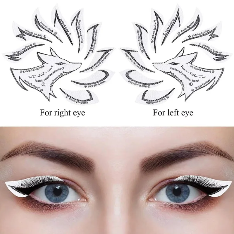 Makeup Tools Eyeliner Stencil Tool Eye Makeup Tools 6 In 1 Eye Makeup Stencils Eye Shadow Pads Stencil Eyeliner Stencils Eyes Makeup Stamp Applicator for Women Beauty Shaping Tools