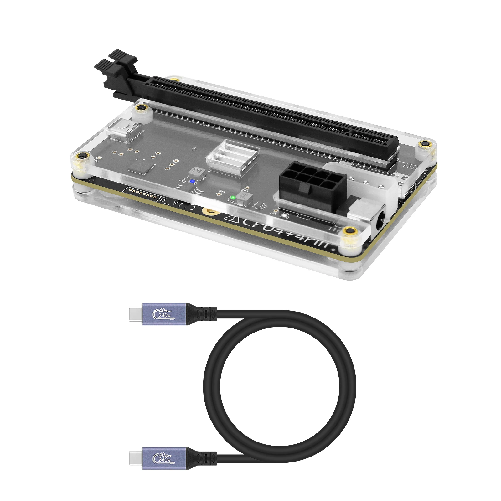 HAMGEEK 공식 메이트독 외장 그래픽 카드 독, 외부 GPU 독, 썬더볼트 4 및 3 FLEX/ATX용 USB4 데이터 케이블 포함