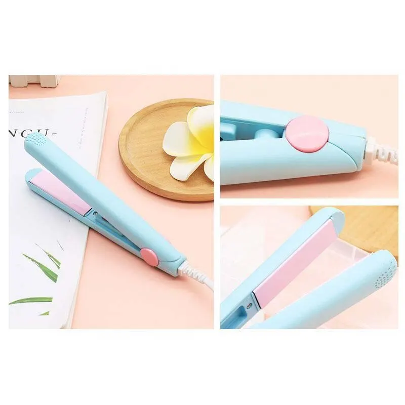 Mini Hair Straightener Clipboard Small Power Plug Curling Hair Straight Hair Girls Air Bangs Portable Hair Straightener 3