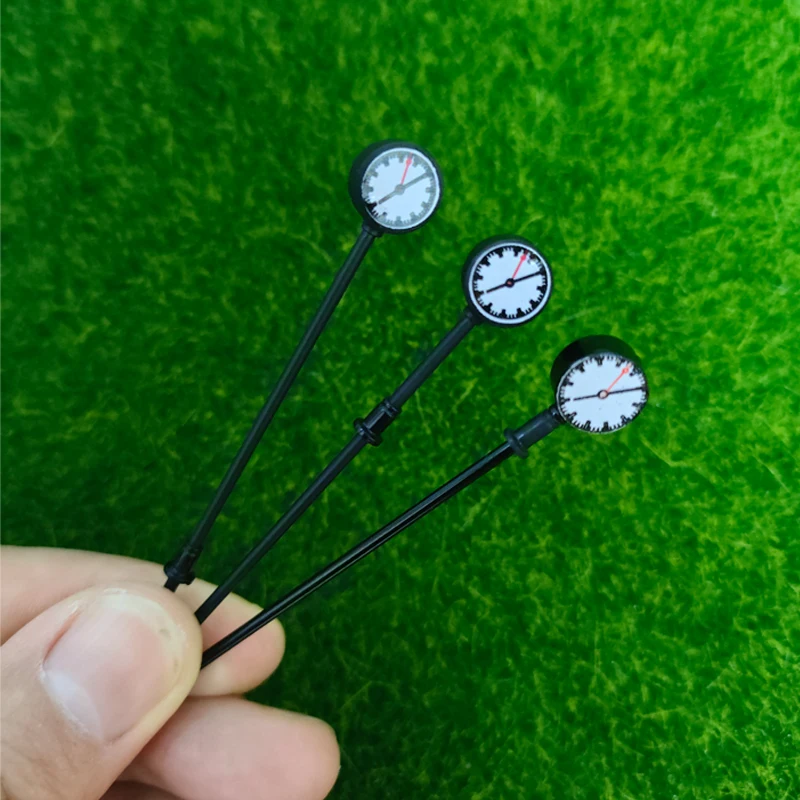Scale 1:87 Miniature Time Clock Light Model 3V Street Lamp For HO Train Railway Scene Layout Diorama Kits 5