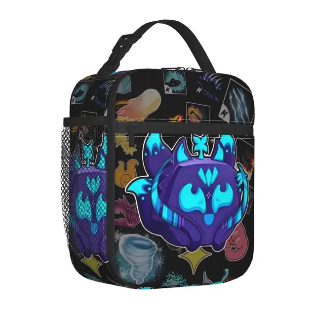 Game-Themed Insulated Lunch Bag For Kids & Adults – Waterproof, 3-Layer Insulation, With Side Bottle Pocket & Detachable Handle