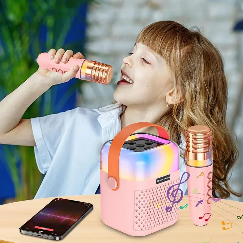 Kids Karaoke Machine For Girls Small Outdoor Karaoke Speaker Portable Outdoor Speaker Singing System With 2