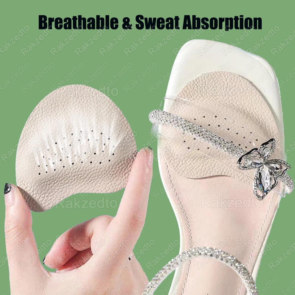 4Pcs Leather Forefoot Pads for Women High Heels Anti-slip Foot Care Shoe Pads Stickers Pain Relief Insert Insoles Toe Cushions