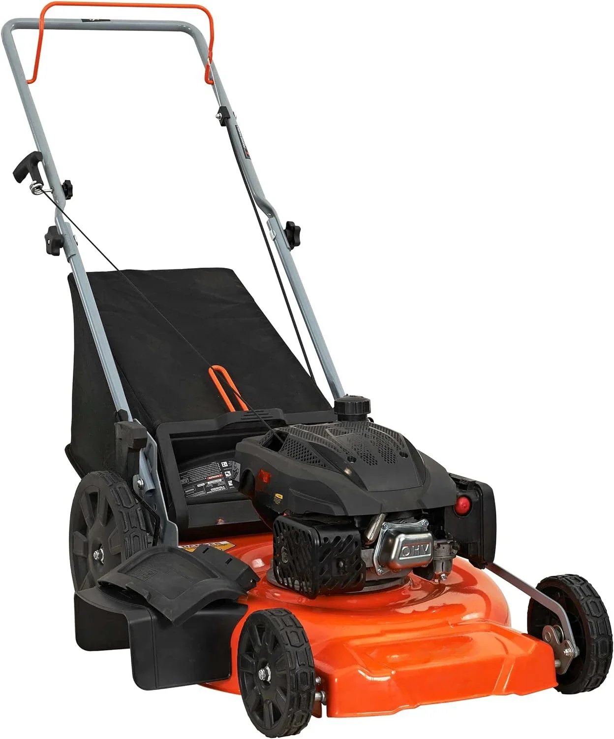 

Lawn Mower, 21 in. 170cc 3-in-1 Gas Walk Behind Push Lawn Mower with High Rear Wheels, Lawn Mower