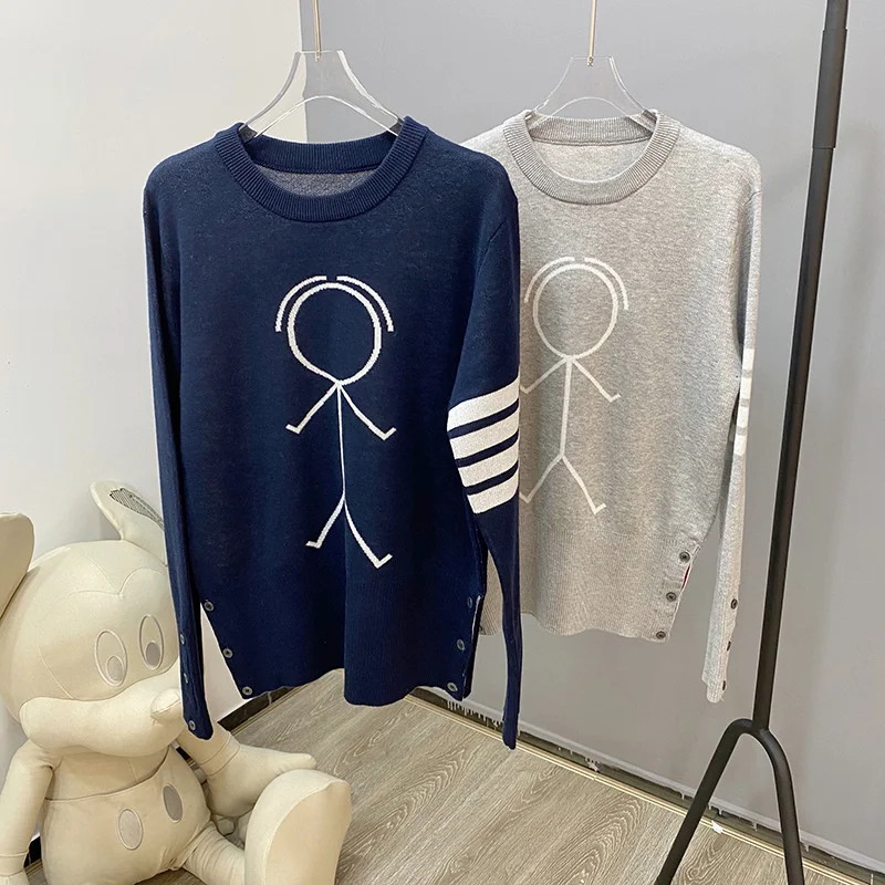 

2022 Spring New Men Wool Sweater Top Cartoon Cardigan Long Sleeve Casual Wear Korean Design Women Clothing