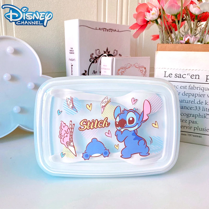 Disney Stitch Lunch Box Lunch Box Cartoon Cute Crisper Student Fruit Lunch Box Frozen Anna Elsa Party Gift Nuovo