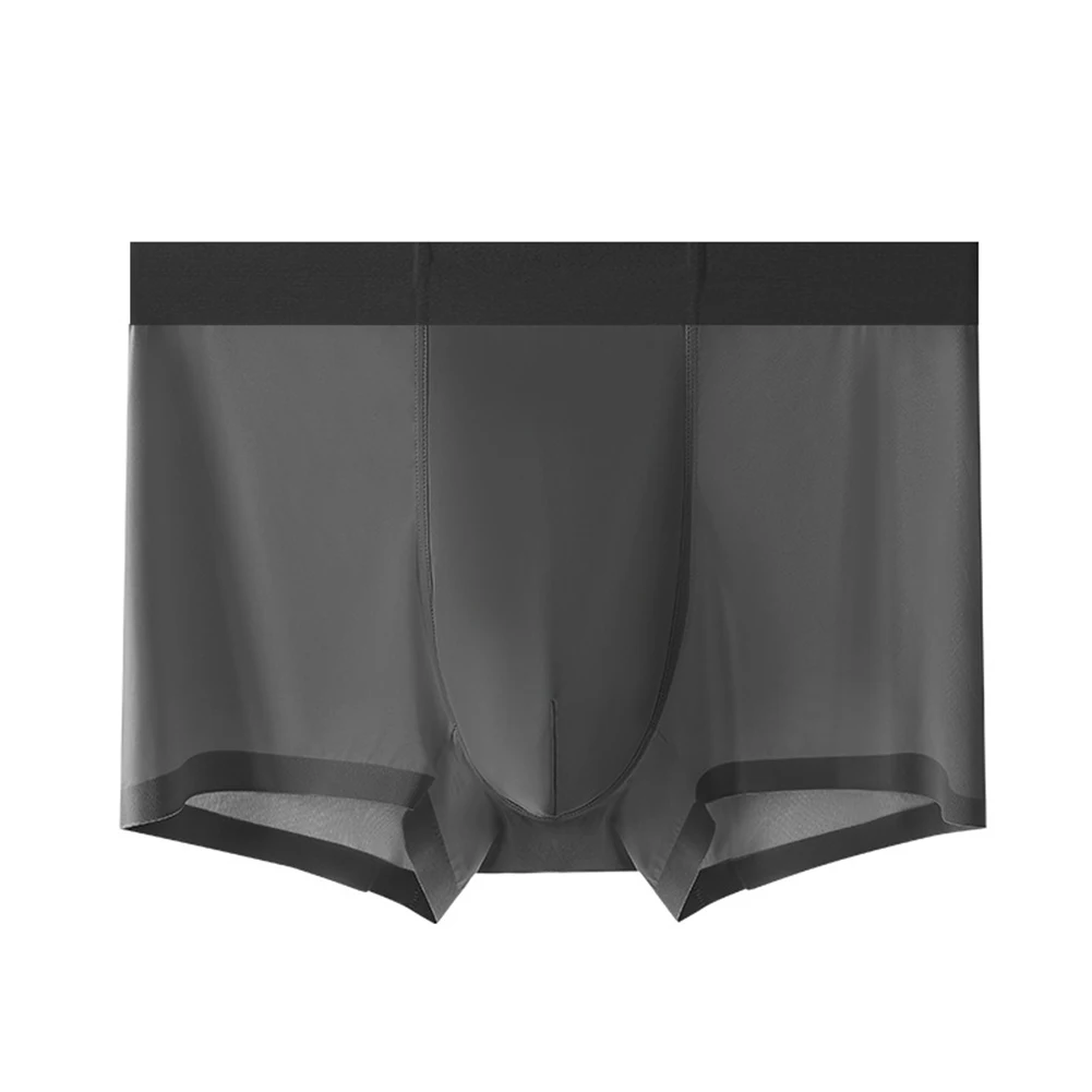 

Men Ice Silk Boxers Shorts Thin Seamless Panties Summer Convex Pouch Underwear Male Breathable Cool Feeling Lingerie Comfortable