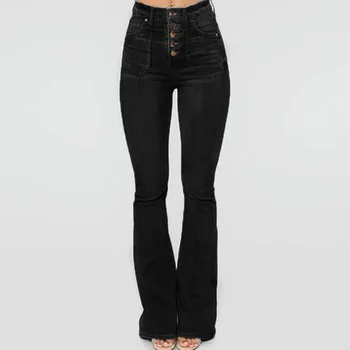 Women'S Pants Factory Custom Logo Drop High Waist Slim Stretch Skinny Pencil Ladies Pants Stretch Jeans Cowboy Female Jeans 2