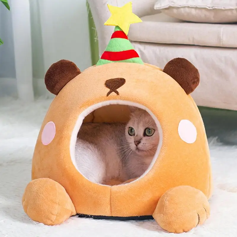 

Cat Houses For Indoor Animal Shape Cartoon Removable Plush Dog House Tent Cozy Cave Nest Indoor Cama Gato Products Pets