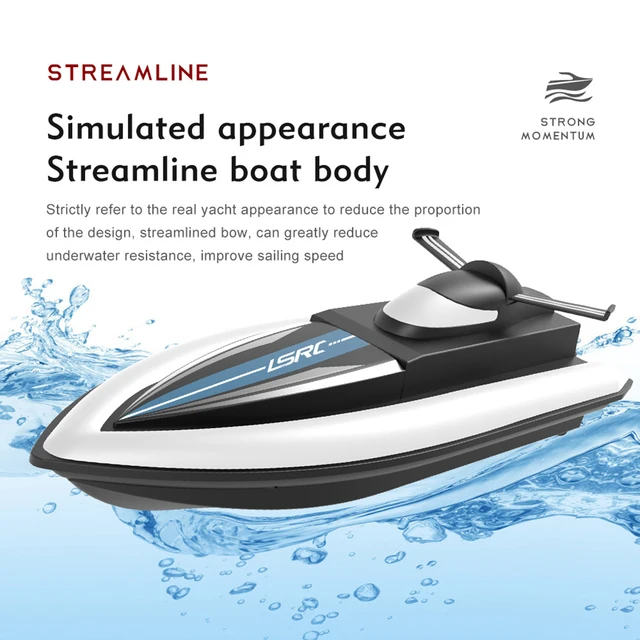 LSRC-B8 RC Boat Racing 2.4GHz 25km/h High Speed Ship Waterproof Rechargeable Electric Radio Remote Control Boats for Boys Toys 6