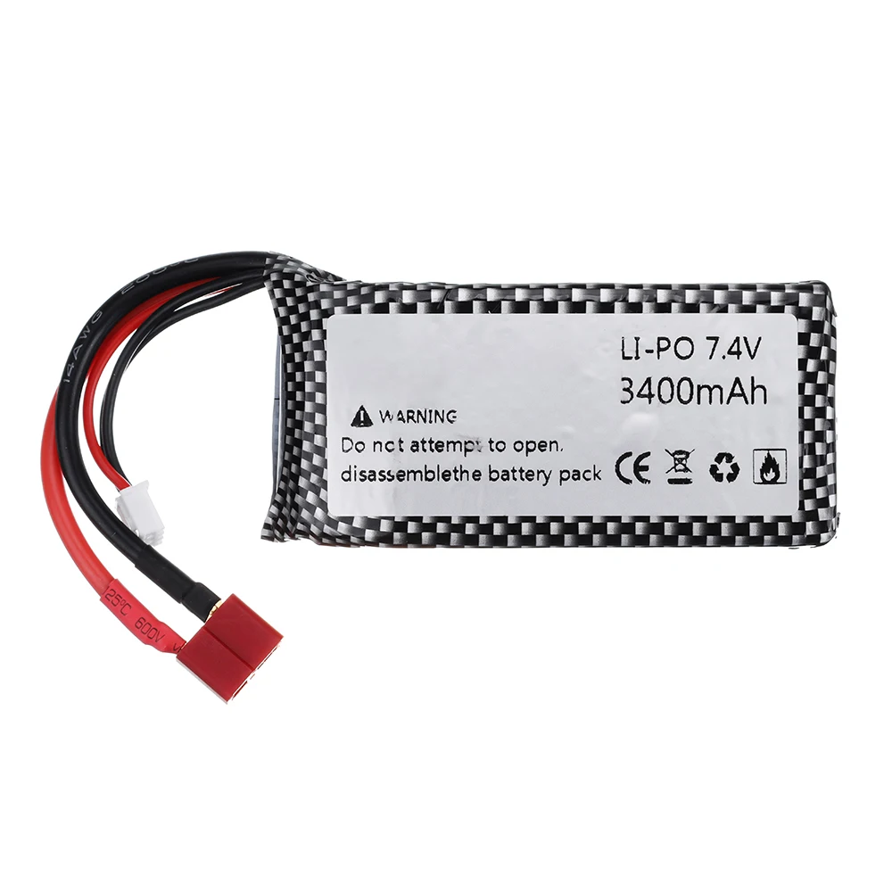 Batterie LiPo 7.4V 3400mAh pour Voiture RC - Lot de 1 à 5