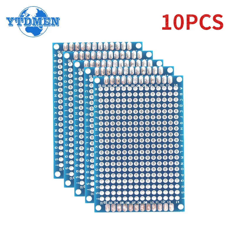 10PCS 4x6cm Double Side PCB Board Prototype Universal Circuit Board Experimental Development Plate DIY Electronic Kit Soldering 2 2cm single side spray tin 1 6 thick 2 54 pitch universal board universal circuit board hole board experimental practice board