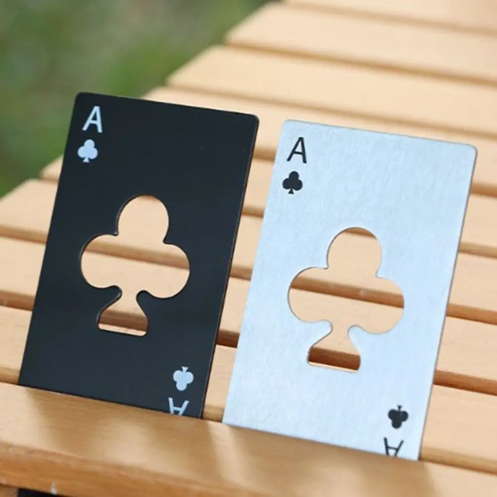 New Creative Poker Shaped Bottle Can Opener Stainless Steel Credit Card Size Bar Restaurant Beer Metal Opening Tool Gift