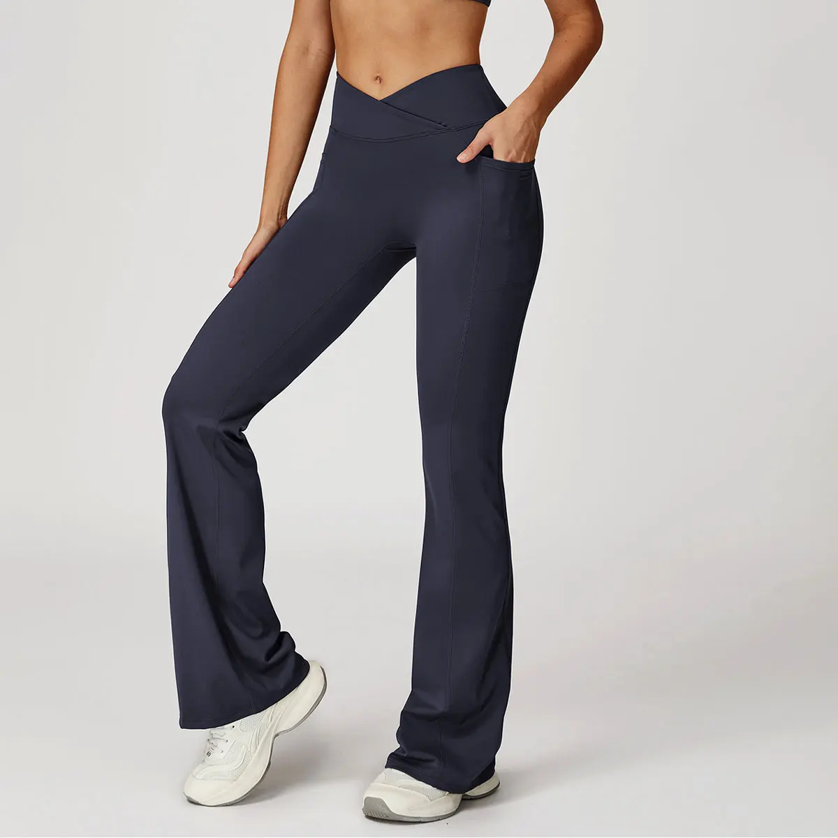 Pantalon Yoga Évasé Taille Haute Femme