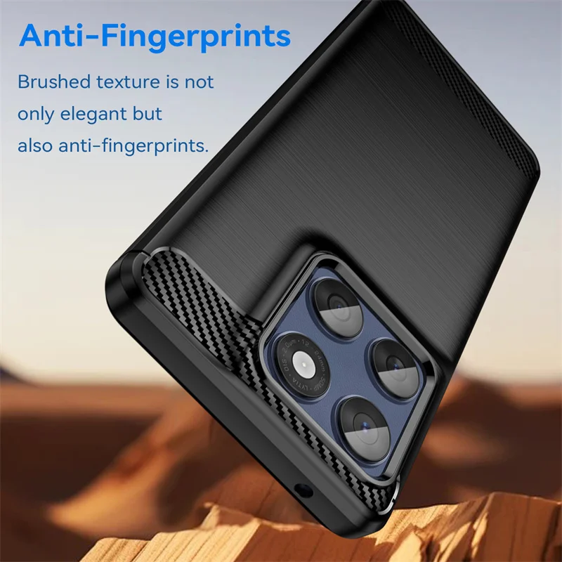 Luxury Carbon Fiber Silicone Shockproof Back Cover Case