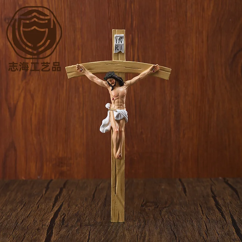 

Religious Christ Jesus Cross Pendant Decorative Pendant Gift Resin Crafts Figurines For Decoration Christ Jesus Statue Decor