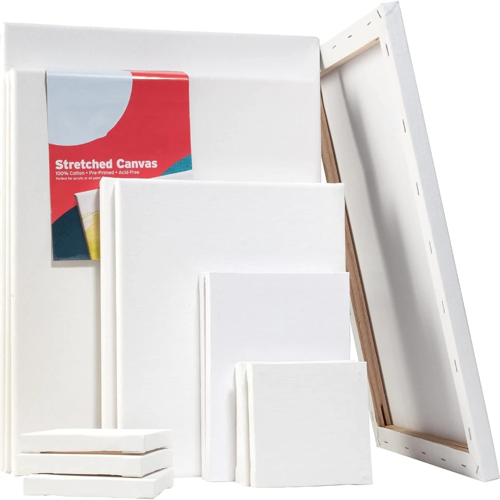 4-piece Set of Stretch Canvas, Pure Cotton Blank Canvas for DIY Oil Painting, Acrylic Paint, and Other Painting Media