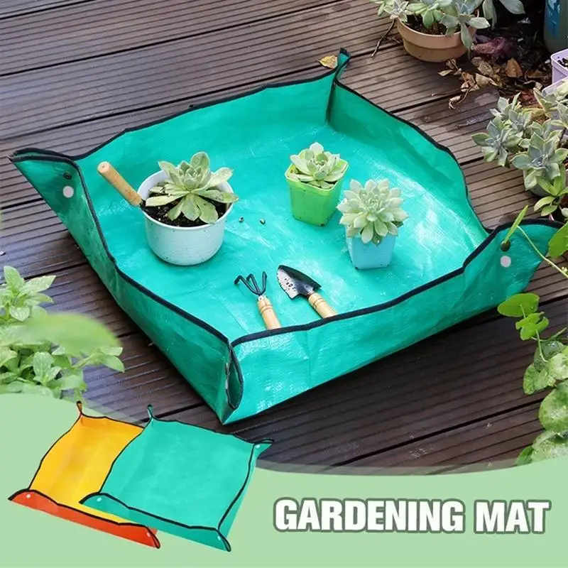 Waterproof Foldable Gardening and Transplanting Mat - Thickened Square Design for Easy Potting and Plant Care