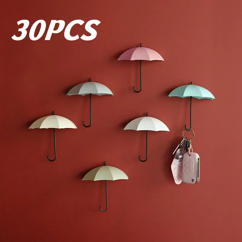 Storage Rack Storage Shelf Storage Cart Cute Umbrella Shaped Hooks No-Punch Wall Hooks Kitchen Bathroom Coat Rack Key Organizer Home Storage Shelf