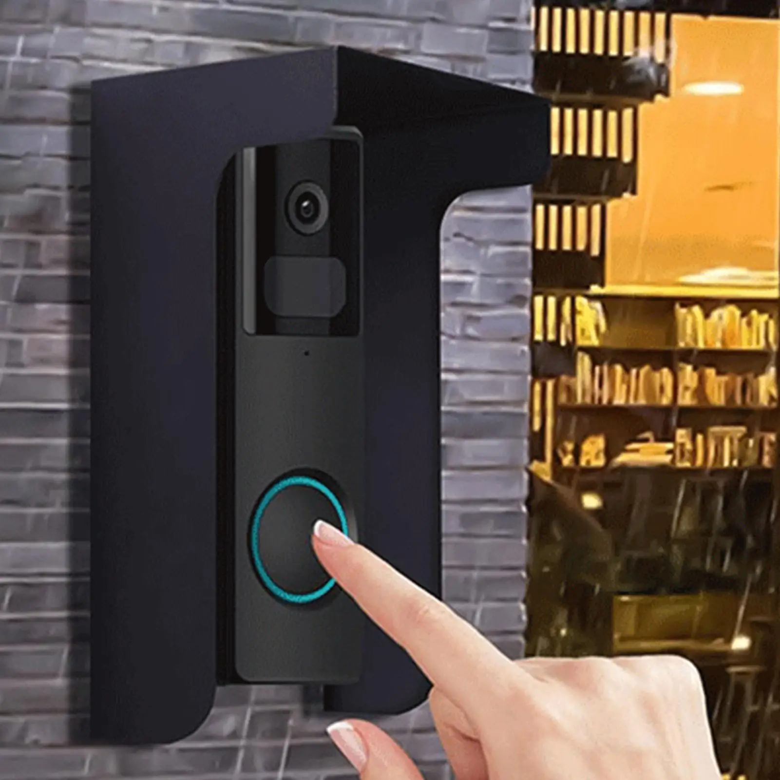 new Doorbell Rain Cover Ring Doorbell Anti-Glare Cover Steel Doorbell Weather-Blocking Cover Protection For Most Doorbells