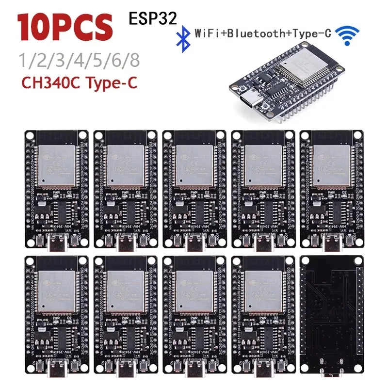 Development Board 1-10pcs ESP32-32 ESP32-S WiFi+Bluetooth-compatible TYPE-C 30Pin ESP32 Nodemcu