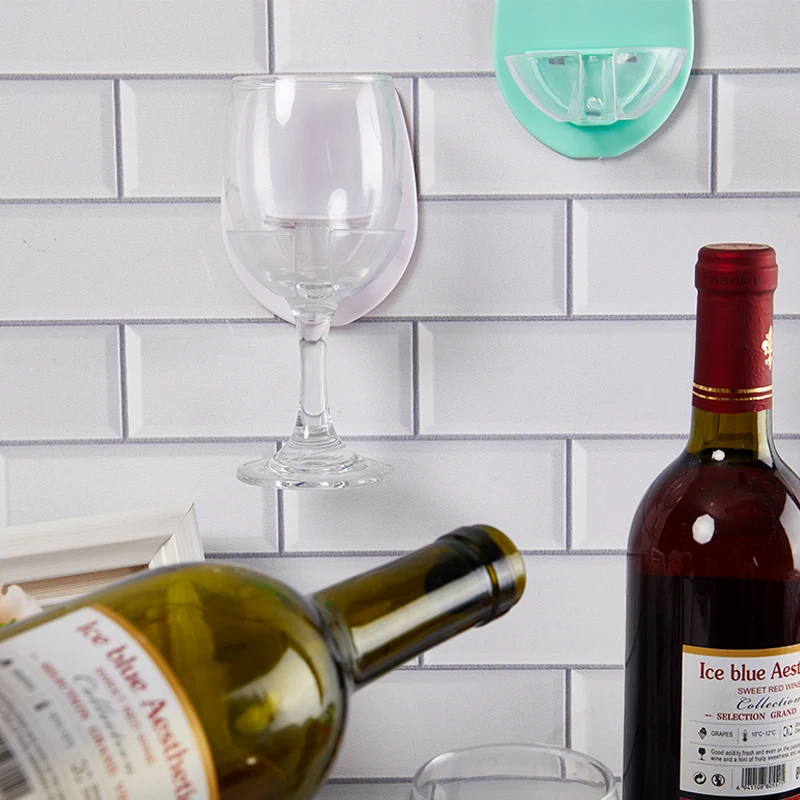 10*8*3cm Wine Glass Holder For Bath Shower Sticky For Wine Beer Drinks Can Holder Bathroom Bedside Wall Glass