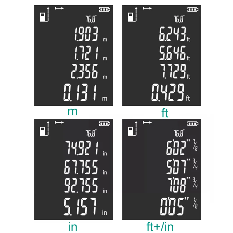Laser Rangefinder 150M/200M Laser Tape Measure Distance Meter USB Charging