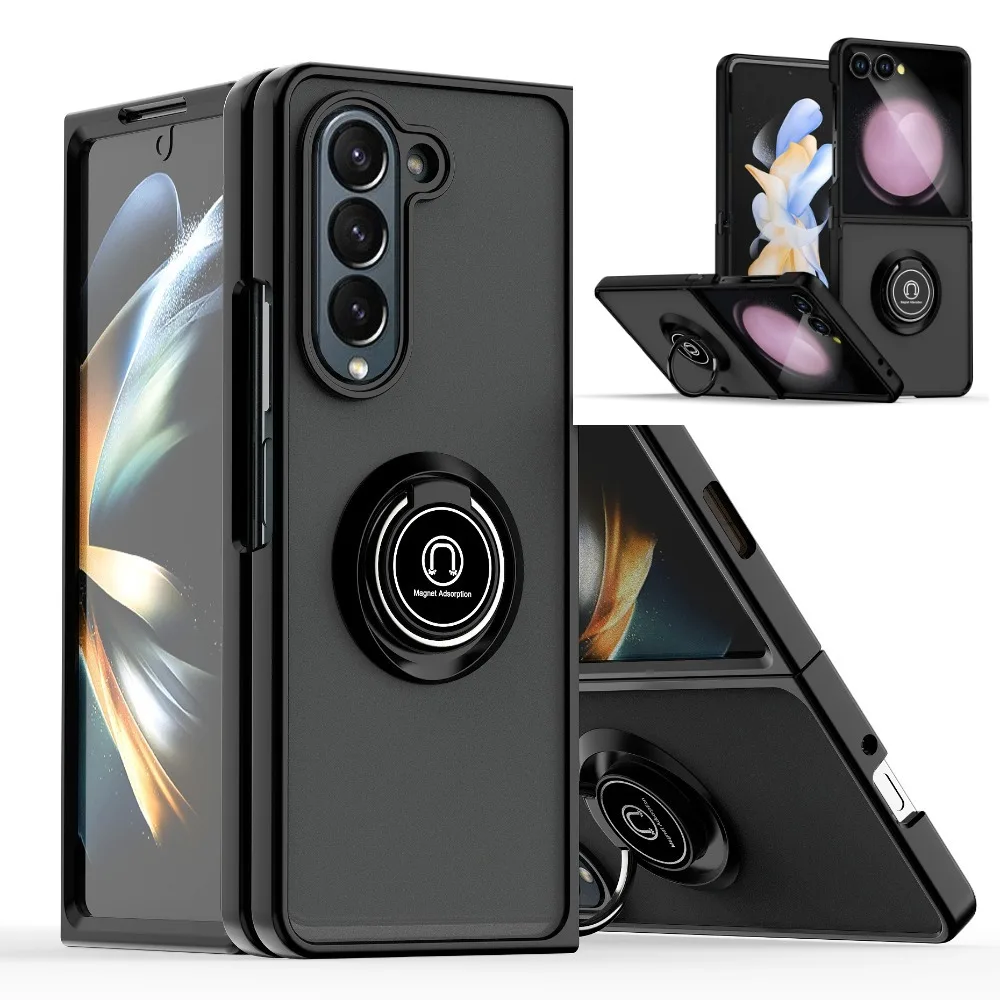 Armor Matte Car Ring Holder Shockproof Phone Case Cover