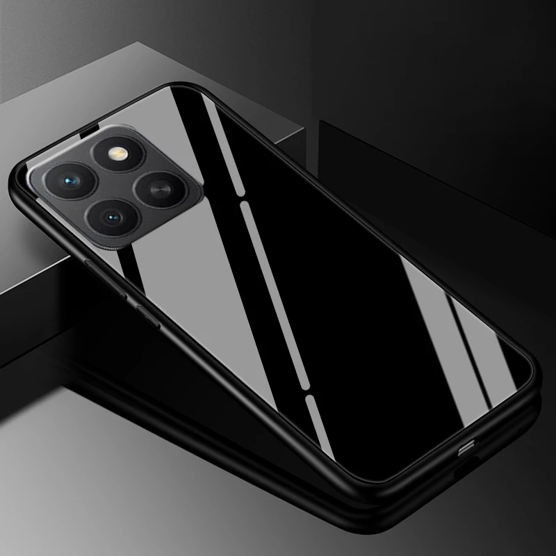 Luxury Tempered Glass Phone Case with Hard Back Bumper Cover