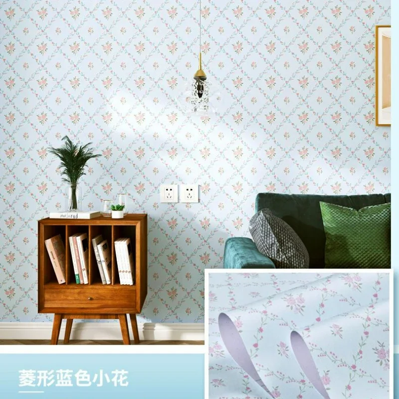 Papel de Parede Floral Autoadesivo para Quarto Flores Pastorais Quentes Sala de Jantar Decoração de Parede Adesivos