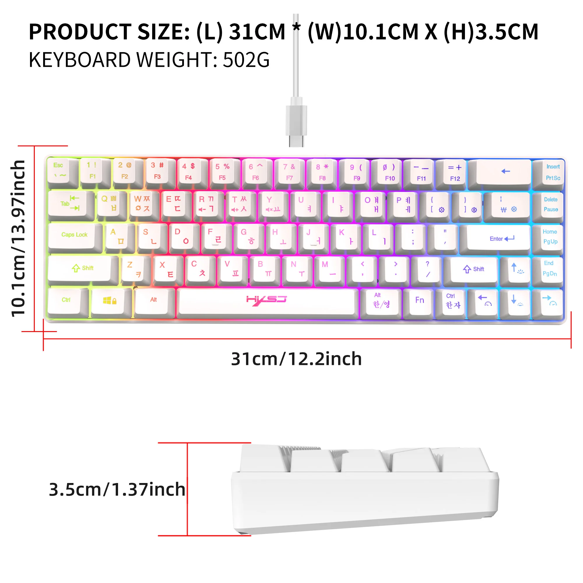 20 RGB Backlight, Windows Laptops, Computador, Coreano, Espanhol, Inglês