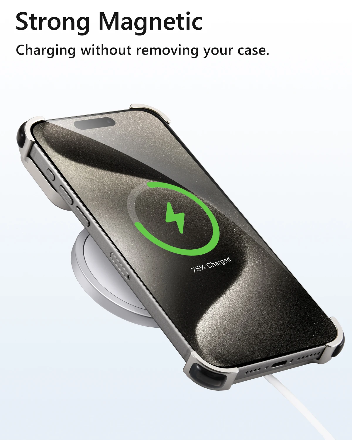 Eary Frameless for iPhone 16 15 Pro Max Phone Case with Magsafe Wireless Charging 360° Rotation Magnetic Stand Shockproof Cover