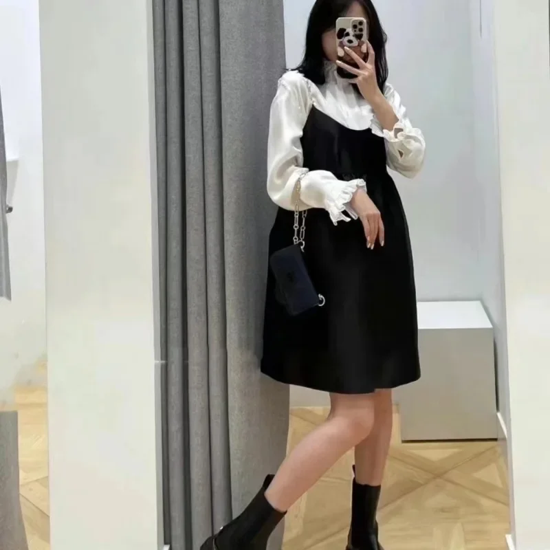 

Women Mini Dress Diamond Decoration Loose 2023 Summer New A-Line Sling Robe