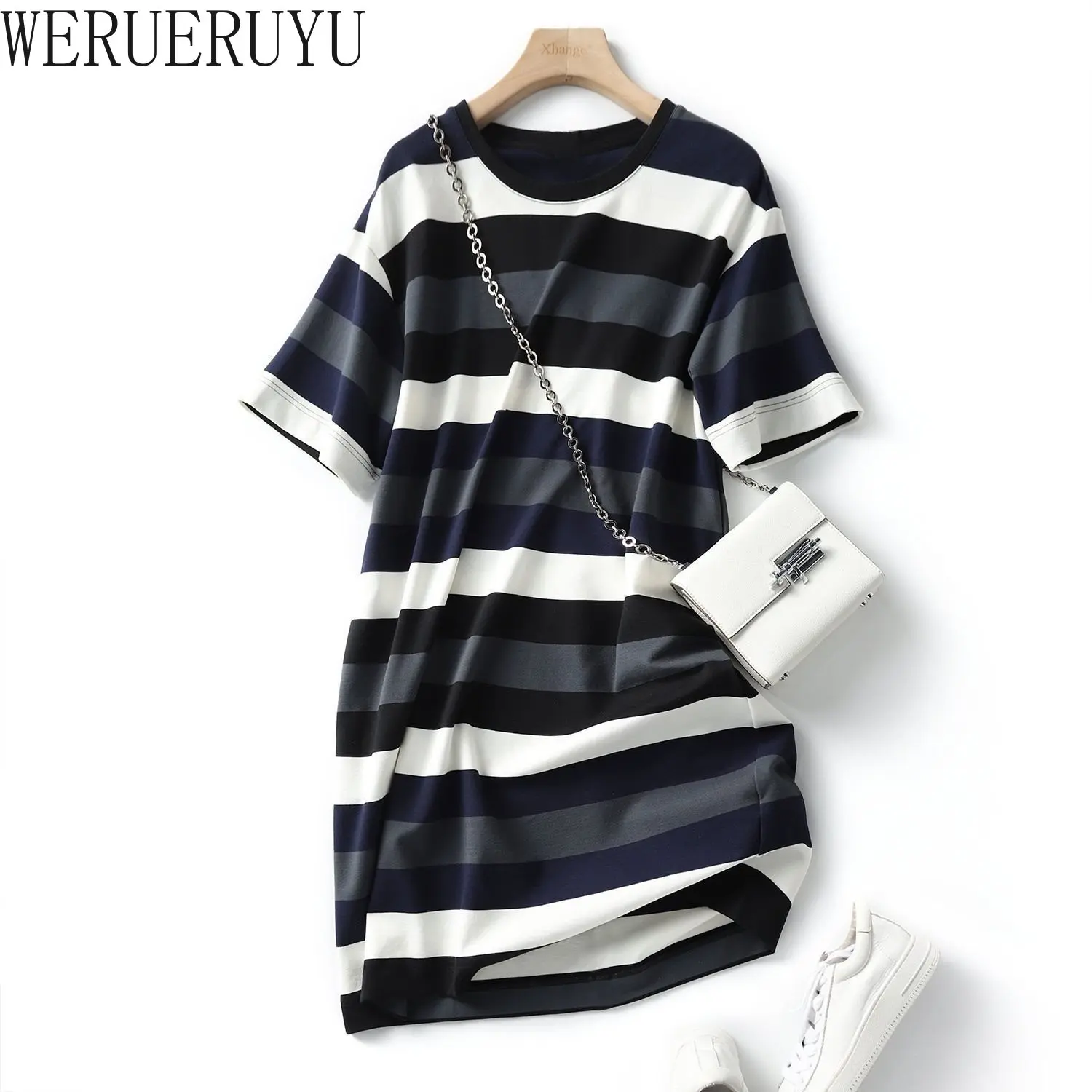 Harajuku Mini Striped Dress Woman Clothing Casual Streetwear Fashion Summer Short Sleeve Loose Elegant Womens Short Dresses 2024 - Image 4