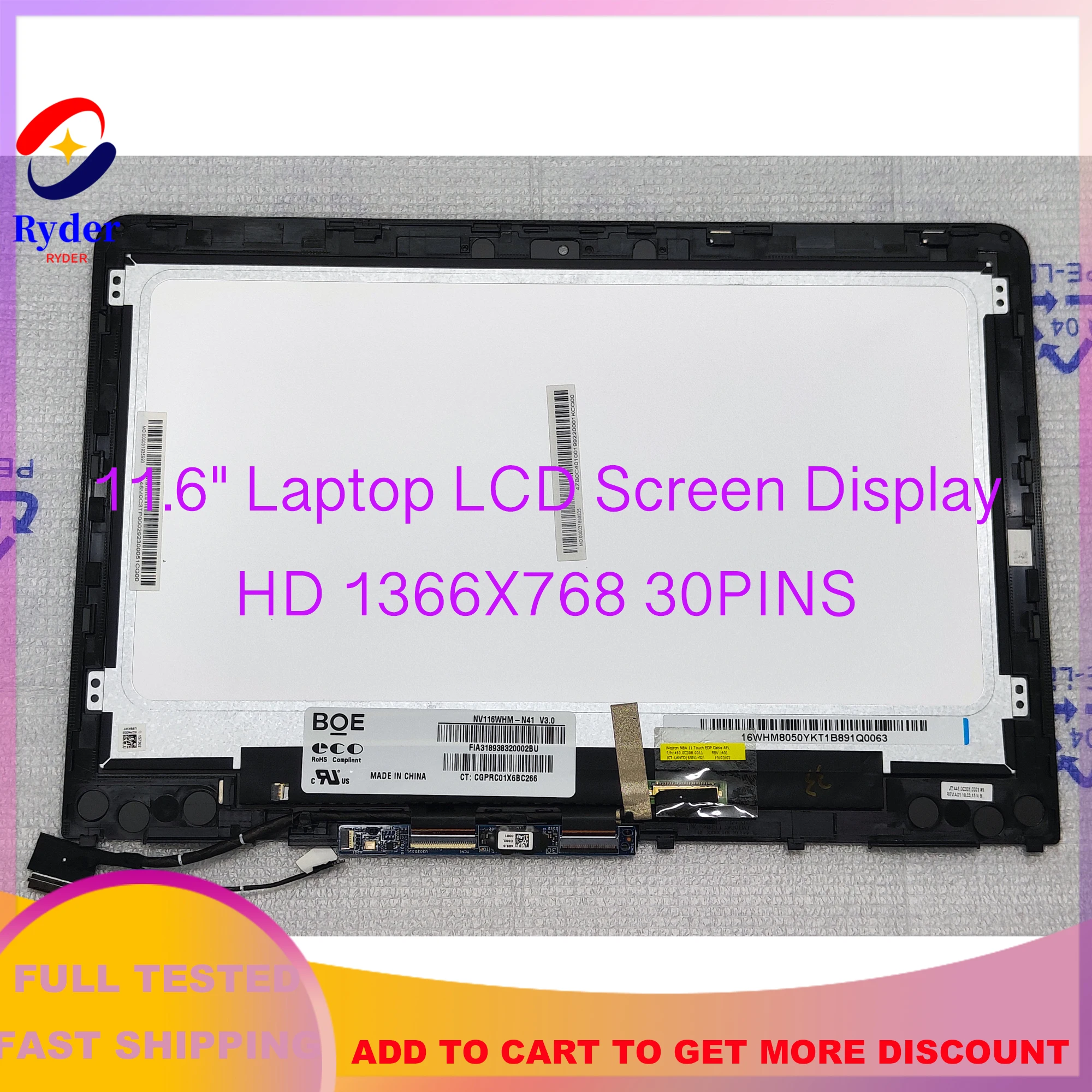 

Оригинальный телефон с дигитайзером в сборе, 11,6 дюйма, для HP Pavilion X360 11-AD Series 11-ad000 11-ad100 11-AD