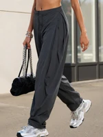 Women s Cargo Pants Loose Fit Solid Color Casual Autumn Baggy Leg Barrel Track Pants with Multiple Pockets and Drawstring - Image 6