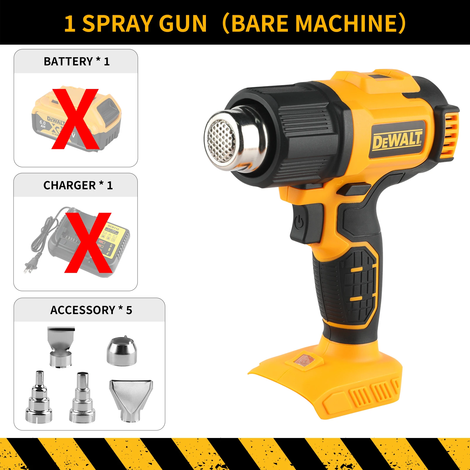 DEWALT DCE530 20V Temperatures Adjustable Hot Air Gun Cordless Heat Gun 550°C High Power Welding Thermal Blower Power Tools