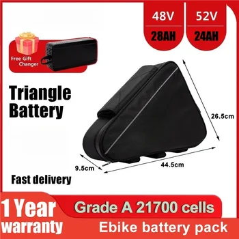 Batteria a celle 21700 36V 52V 48V 45AH, batteria triangolare al litio, capacità 1000W 2000W, super potente, pacco batteria Bafang.