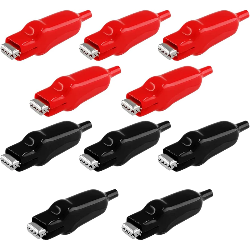 10pcs 20A 절연 악어 클립 전기 DIY 테스트 리드 케이블 악어 양면 악어 전기 클립