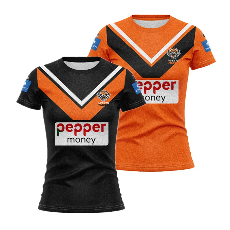 Wests Tigers Home/ Away / Training Rugby Jersey-Women's Size: S-3XL （Print Name Number）