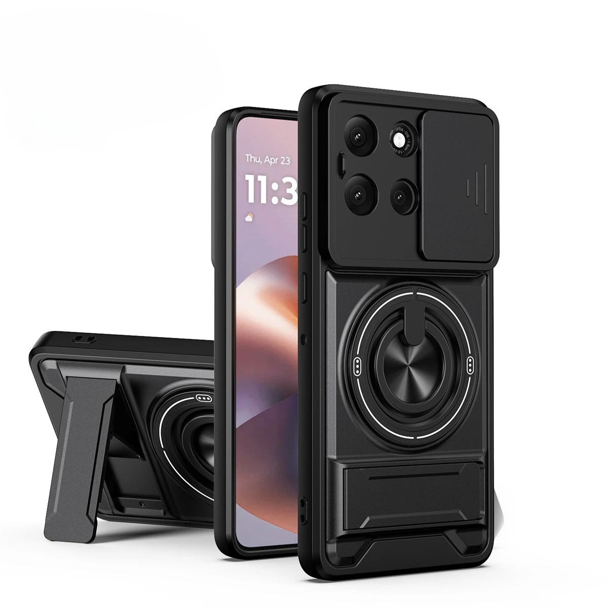 Magnetic Phone Case with Slide Camera Protection & Ring Stand Cover