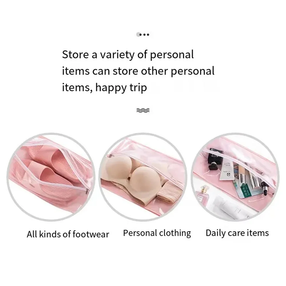 Shoes Storage Bags Travel Portable Sturdy Zipper Pouch Case Waterproof Pocket Shoes Organizer Clothing Tranparent Hanging 3PCS shoe organizer