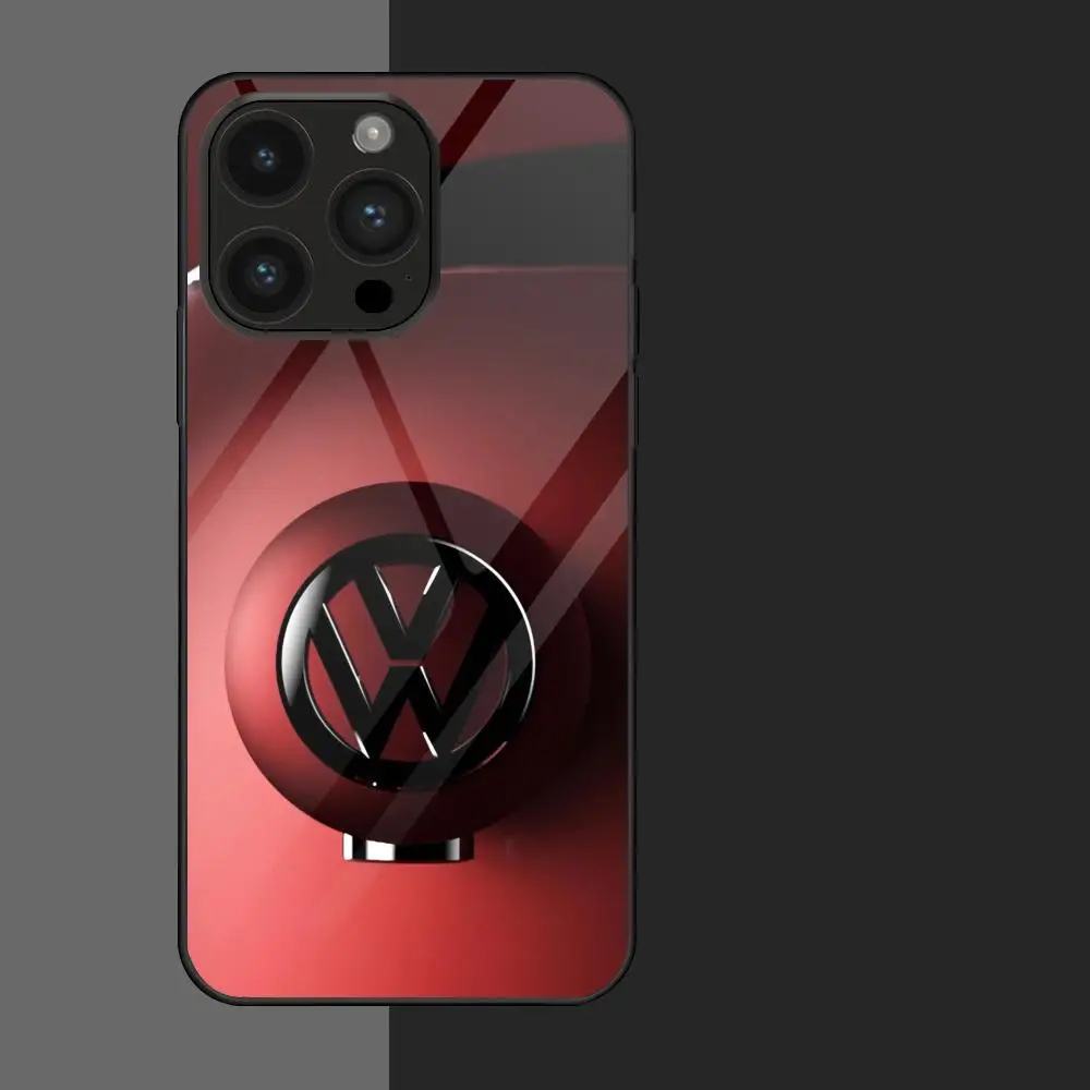 The Car V-VolkswagenES MAISTO Mouse Pad Glass Phone Case For Iphone 16 15 14 13 11 12 Pro Max Xr X Xs 8 7 Plus