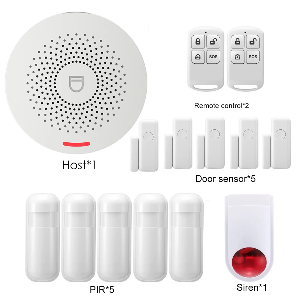 Tuya Smart Home Security Alarm System Hub Kit ,Host with sound function, support Google and Alexa，Smar Life App 