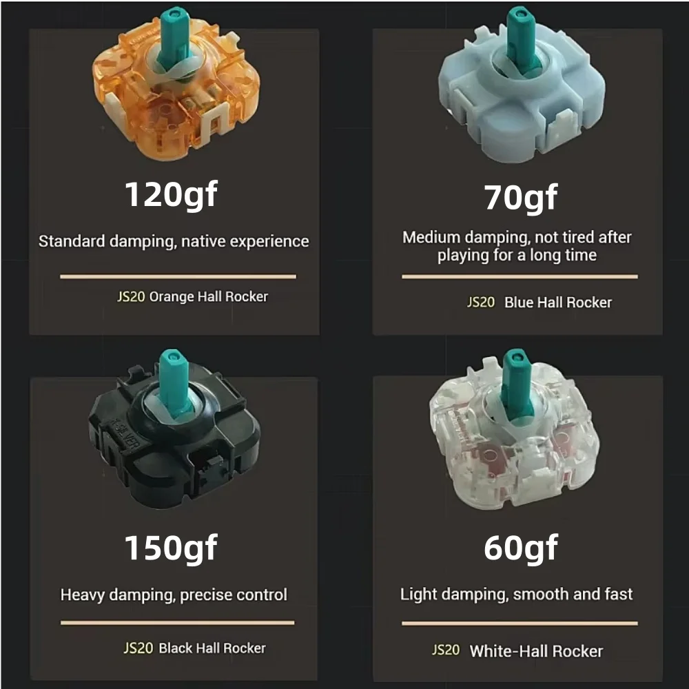 메카닉 홀 핫 스왑 조이스틱 JS20용 TMR 2개, G6pro G5pro V2 게임 컨트롤러 Jh20 호환 다중 촉각 옵션