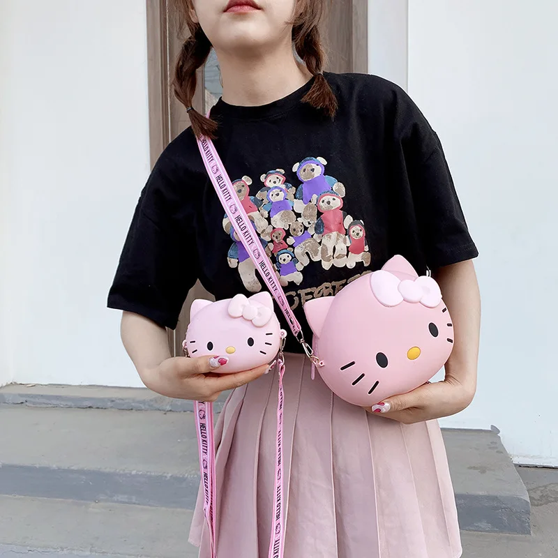 Hello Kitty Crossbody Bag For Women Kawaii Messenger Bag Travel 3d Shoulder Bag Small Purse Phone Bag 12cm and 20cm