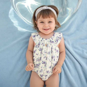 Adorabili Body Estivi in Cotone per Neonata con Stampa Floreale