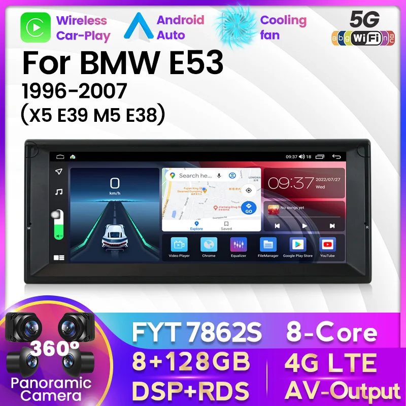 Autoradio GPS BMW 5 Series E39 M5 E53 X5 TNT USB Bluetooth Canbus iPod DVR  Radio