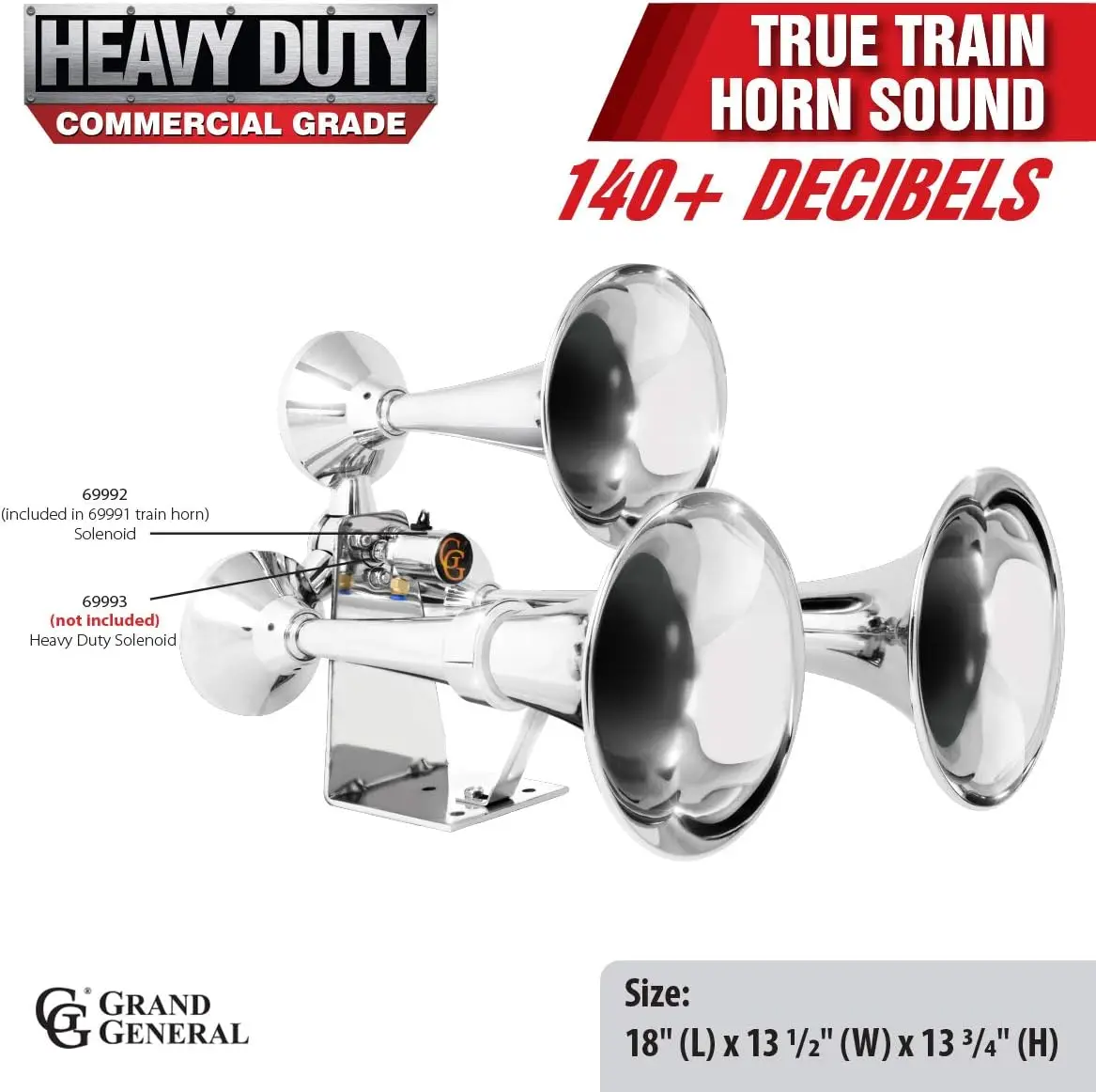 Train Horn with Triple Brass Trumpet for Superior Sound